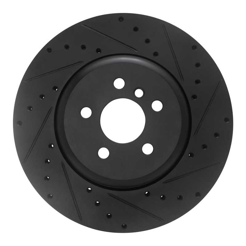 BMW 330I Brake Rotor (1) - Front Right - R1 Concepts - Drilled & Slotted - Black - `17-`25